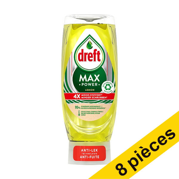 Offre : 8x Dreft Max Power Lemon liquide vaisselle (450 ml) SDR06452 Offre : 8x Dreft Max Power Lemon liquide vaisselle (450 ml) SDR06452 - 1