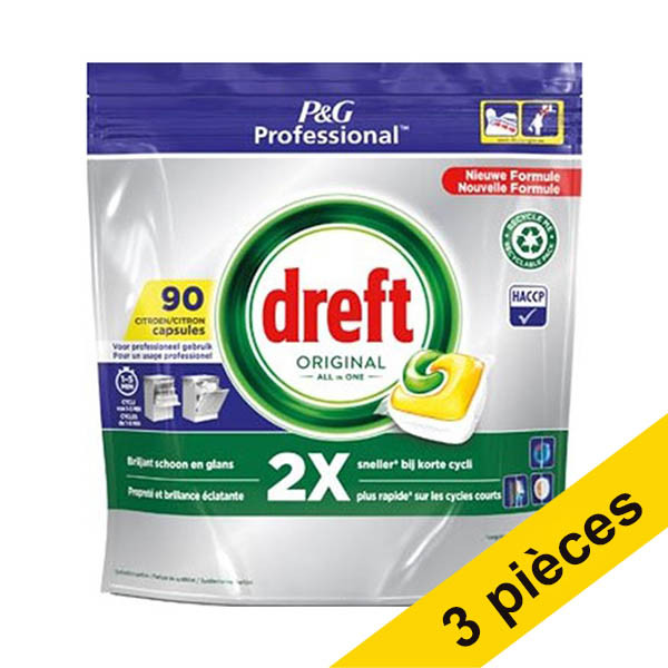 Offre : Dreft Professional All-In-One Lemon tablettes lave-vaisselle (270 lavages) SDR06138 - 1
