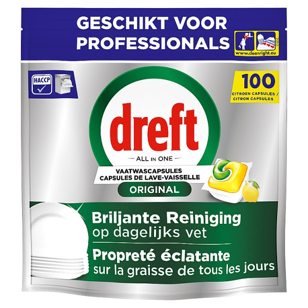 Dreft Professional multifonction Original Lemon tablettes pour lave-vaisselle (100 lavages) SDR08727 - 1