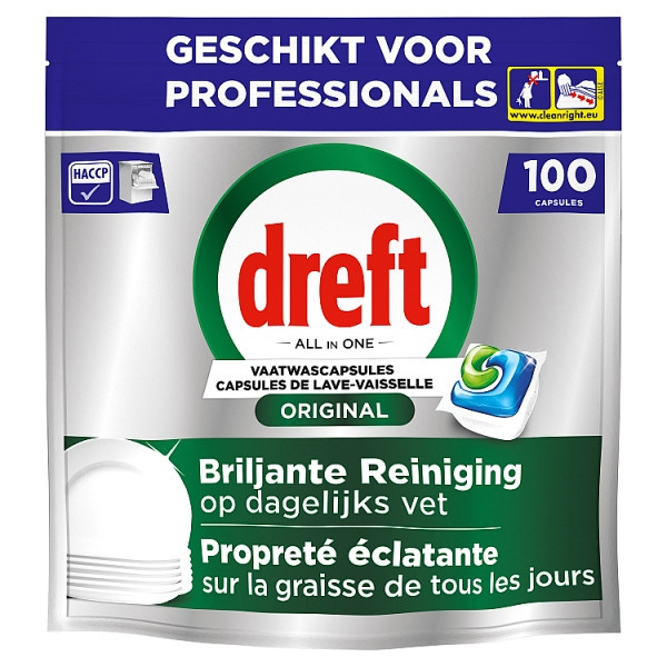 Dreft Professional multifonction Original tablettes pour lave-vaisselle (100 lavages) SDR08725 - 1