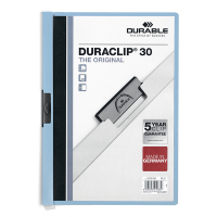 Durable Duraclip chemise à clip A4 pour 30 feuilles - bleu 220006 310137
