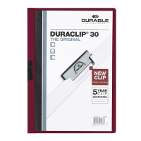 Durable Duraclip chemise à clip A4 pour 30 feuilles - rouge foncé 220031 310140