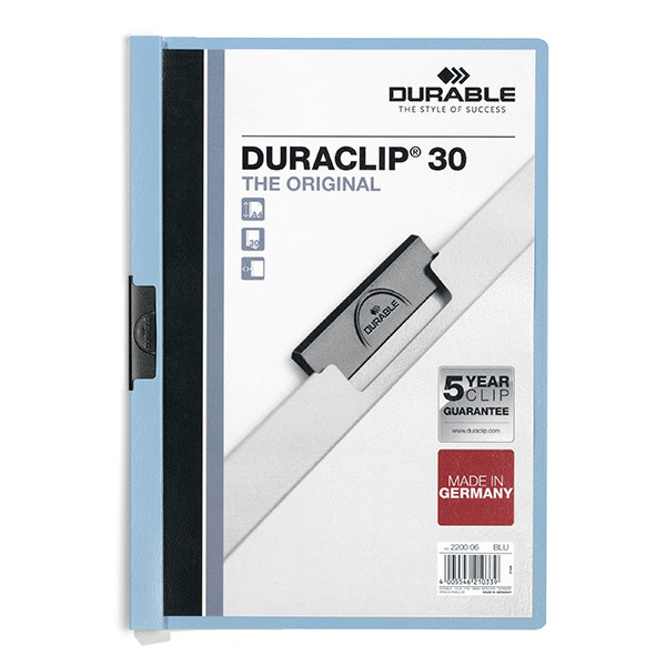 Durable Duraclip chemise à clip A4 pour 30 pages - bleu 220006 310137 - 1