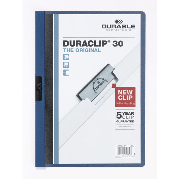 Durable Duraclip chemise à clip A4 pour 30 pages - bleu foncé 220007 310127 - 1