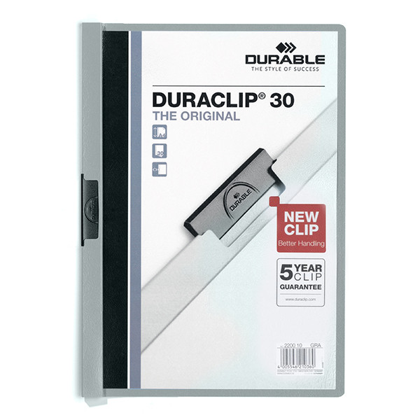 Durable Duraclip chemise à clip A4 pour 30 pages - gris 220010 310138 - 1