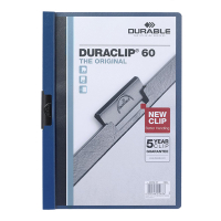 Durable Duraclip chemise à clip A4 pour 60 feuilles - bleu foncé 220907 310144