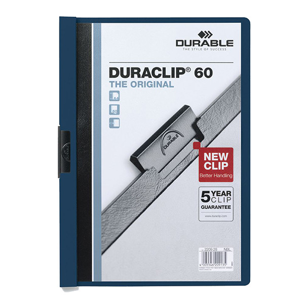 Durable Duraclip chemise à clip A4 pour 60 feuilles - bleu nuit 220928 310146 - 1