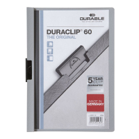 Durable Duraclip chemise à clip A4 pour 60 feuilles - gris 220910 310145