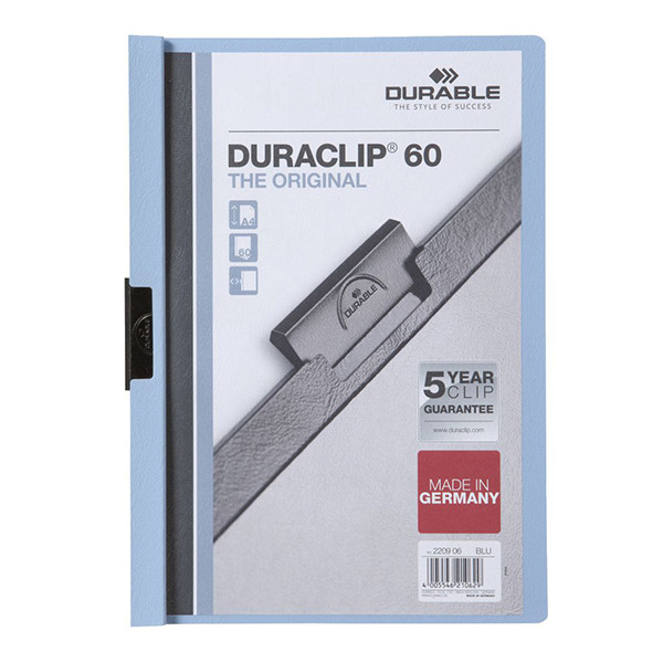 Durable Duraclip chemise à clip A4 pour 60 pages - bleu 220906 310143 - 1
