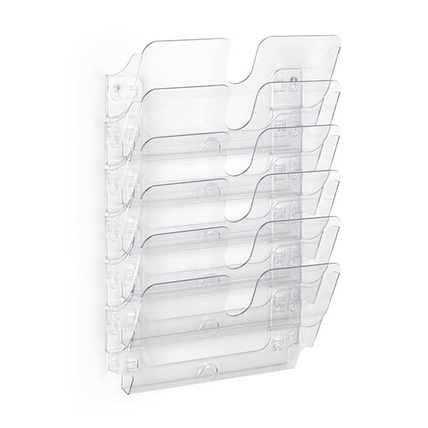Durable Flexiplus porte-brochures mural 6 compartiments format paysage transparent 310295 - 1
