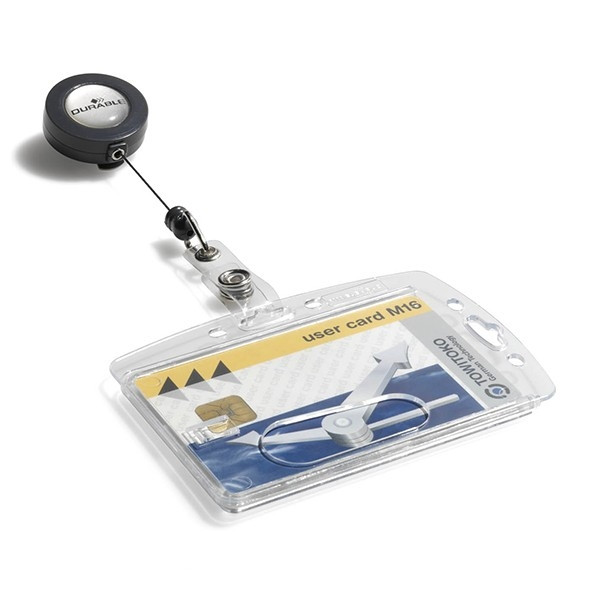 Durable Mono porte-badge avec enrouleur 87 x 54 mm (10 pièces) 801219 310037 - 1