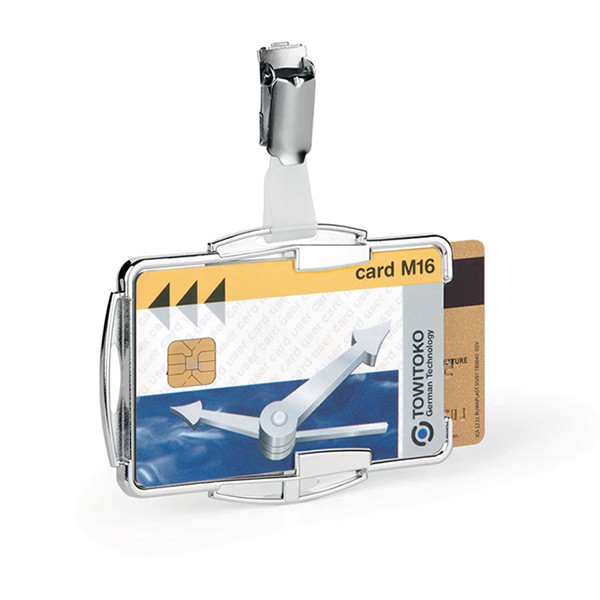 Durable RFID Secure porte-badge duo avec clip 87 x 54 mm (10 pièces) 890223 310246 - 1