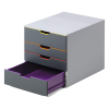 Durable Varicolor module de classement (4 tiroirs) - gris/coloré 760427 310155 - 2