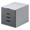Durable Varicolor module de classement (4 tiroirs) - gris/coloré 760627 310000 - 2