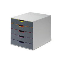 Durable Varicolor module de classement (5 tiroirs) - gris/coloré 760527 310156