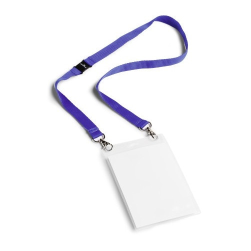 Durable badge d'événement avec lacet textile (10 pièces) - bleu foncé 852507 310061 - 1