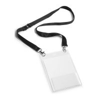 Durable badge d'événement avec lacet textile (10 pièces) - noir 852501 310008