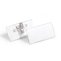Durable porte-badge avec clip et épingle 75 x 40 mm (25 pièces) 812119 310085