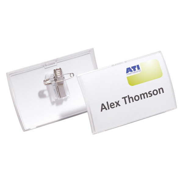 Durable porte-badge bombé avec clip et épingle 75 x 40 mm (25 pièces) 821119 310081 - 1