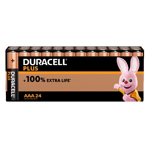 Duracell Plus 100% Extra Life AAA MN2400 pile 24 pièces MN2400 ADU00359 - 1