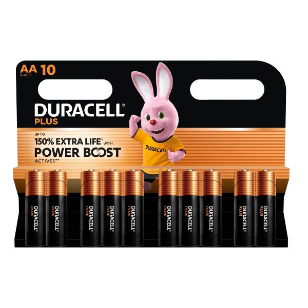 Duracell Plus Power Boost 150% Extra Life AA / MN1500 / LR06 pile alcaline (10 pièces) ADU00397 - 1