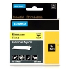 Dymo 1734525 IND Rhino ruban d'étiquette nylon flexible noir sur jaune 24 mm (d'origine)