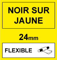 Dymo 1734525 IND Rhino ruban d'étiquettes nylon flexible 24 mm (marque 123encre) - noir sur jaune 1734525C 088725 - 1