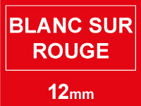 Dymo 1805416 IND Rhino ruban d'étiquettes vinyle 12 mm (marque 123encre) - blanc sur rouge 1805416C 088627 - 1