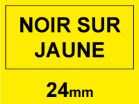 Dymo 1805431 IND Rhino ruban d'étiquettes vinyle 24 mm (marque 123encre) - noir sur jaune 1805431C 088613 - 1