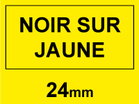 Dymo 1805431 IND Rhino ruban d'étiquettes vinyle 24 mm (marque 123encre) - noir sur jaune 1805431C 088613