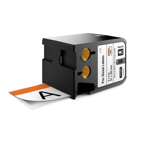 Dymo 1868713 XTL étiquettes de sécurité prédécoupées avec en-tête orange 51 x 102 mm (d'origine) 1868713 089082 - 1