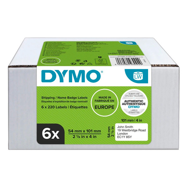 Dymo 2093092 étiquettes d'expédition et de badge 6 rouleaux 99014 (d'origine) 2093092 089160 - 1