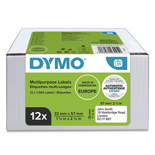 Dymo 2093095 étiquettes multifonction amovibles 12 rouleaux 11354 (d'origine) 2093095 089164 - 1