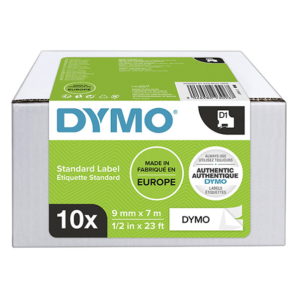 Dymo 2093096 ruban 9 mm 10 rubans 40913 (original) - noir sur blanc Dymo