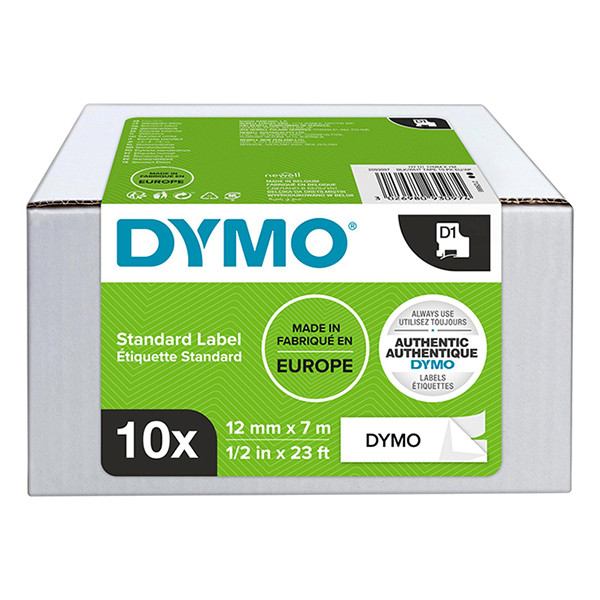 Dymo 2093097 ruban 12 mm 10 rubans 45013 (d'origine) - noir sur blanc 2093097 089168 - 1