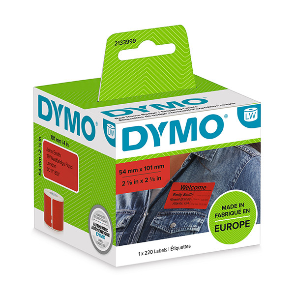 Dymo 2133399 étiquettes d'expédition et de badge (d'origine) - rouge 2133399 088596 - 1