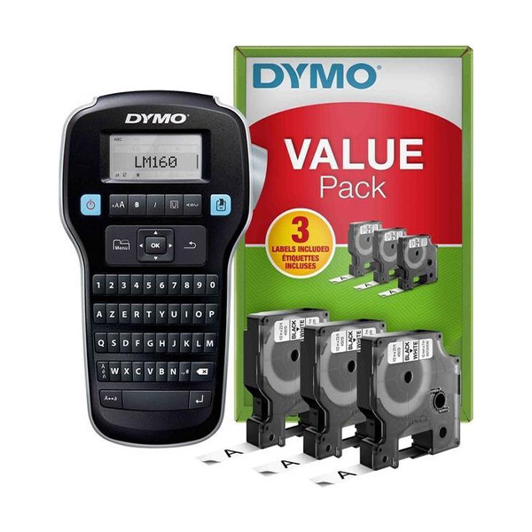 Dymo LabelManager 160 système de lettrage (AZERTY) Value Pack 2142991 2180810 833422 - 1