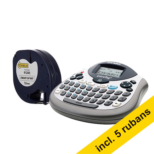 Dymo LetraTag LT-100T système de lettrage (QWERTY) + 5 rubans blanc sur papier 833469 - 1