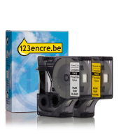 Offre : marque 123encre remplace Dymo IND Rhino multipack en nylon flexible 12 mm - noir sur blanc et noir sur jaune