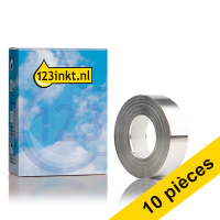 Dymo Offre : 10x Dymo S0720180 / 35800 Rhino ruban en aluminium 12 mm (marque 123encre) - argent S0720180C 650790