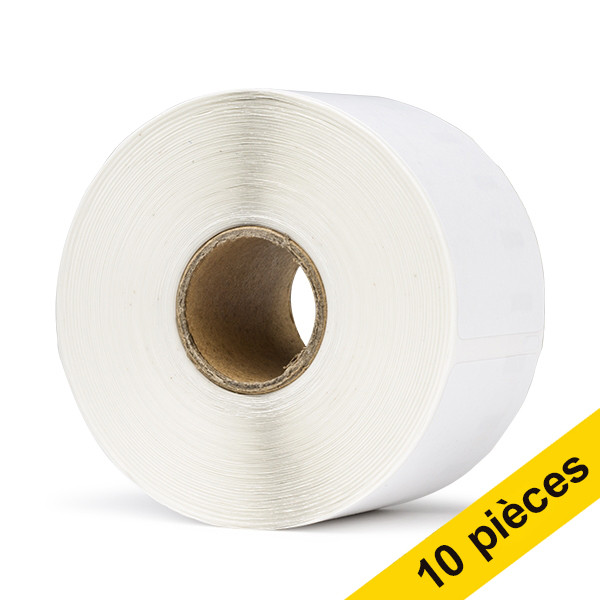 Offre : 10x Dymo S0722560/11356 étiquettes de badge nominatif amovibles (marque 123encre) - blanc 650523 - 1