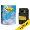 Offre : 3x Dymo 1868771 XTL ruban adhésif vinyle noir sur jaune 12 mm (marque 123encre) 089258 - 1