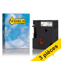 Dymo Offre : 3x Dymo 622289 IND Rhino ruban d'étiquettes permanentes polyester 12 mm (marque 123encre) - noir sur transparent 622289C 089249
