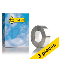 Dymo Offre : 3x Dymo S0720180 / 35800 Rhino ruban aluminium autocollant 12 mm (marque 123encre) - argent S0720180C 089256