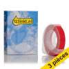 Offre : 3x Dymo S0898150 / 520102 ruban d'étiquettes en relief (marque 123encre) - blanc sur rouge