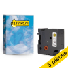 Offre : 5x Dymo S0718330/18057 IND Rhino ruban d'étiquettes thermorétractables 19 mm (marque 123encre) - noir sur blanc