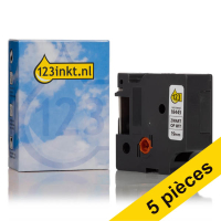 Offre : 5x Dymo S0718620/18445 IND Rhino ruban adhésif vinyle 19 mm (marque 123encre) - noir sur blanc