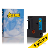 Offre : 5x Dymo S0720710/40916 ruban d'étiquettes 9 mm (marque 123encre) - noir sur bleu