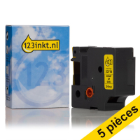 Dymo Offre : 5x Dymo S0720980/53718 ruban 24 mm (marque 123encre) - noir sur jaune S0720980C 650602