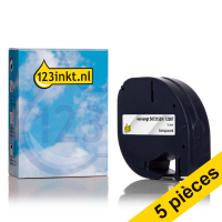 Dymo Offre : 5x Dymo S0721530 / 12267 ruban à étiquettes plastique 12 mm (marque 123encre) - transparent S0721530C 650517